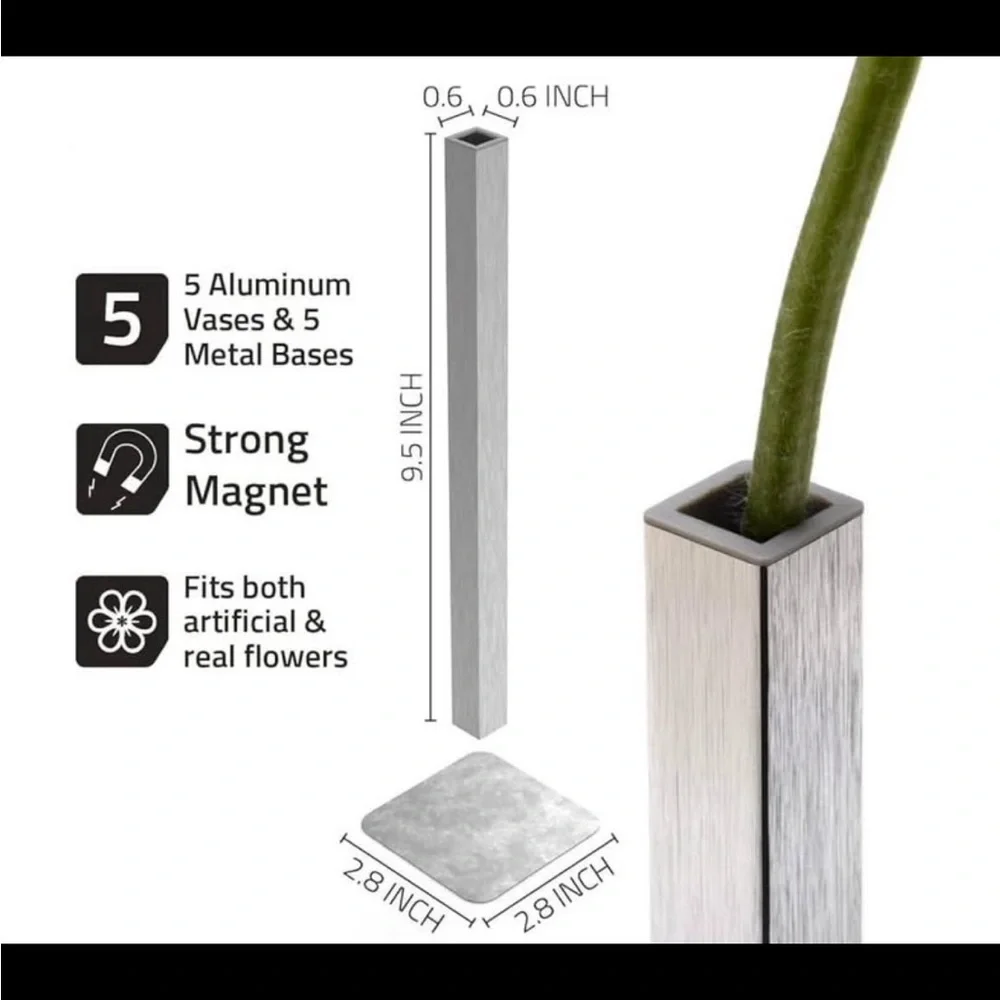 Magic Magnetic Flower Vases Modern Floating Illusion Set of 10 | Uncommon Goods - Picture 10 of 12